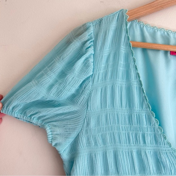 Betsy Johnson Sky Blue Vintage Inspired Short Sleeve Dress SZ Medium - Picture 2 of 15